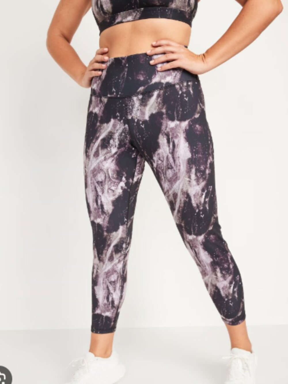 Womans Old Navy Hi-Rise Go Dry Active Leggings XL Black Pink